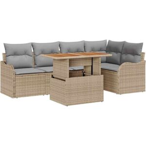 Vidaxl - Garden Sofa Set 6 pcs Beige and light grey 100 x 55 x 73 cm Vidaxl - Garden Sofa Set 6 pcs Beige and light grey 100 x 55 x 73 cm