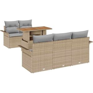 Vidaxl - Garden Sofa Set 6 pcs Beige and light grey 100 x 55 x 73 cm Vidaxl - Garden Sofa Set 6 pcs Beige and light grey 100 x 55 x 73 cm
