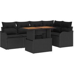 Vidaxl - Garden Sofa Set with Cushion 6 pcs Black 100 x 55 x 73 cm Vidaxl - Garden Sofa Set with Cushion 6 pcs Black 100 x 55 x 73 cm