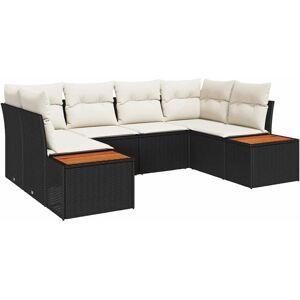 Vidaxl - Garden Sofa Set with Cushion 6 pcs Black Poly rattan Vidaxl - Garden Sofa Set with Cushion 6 pcs Black Poly rattan
