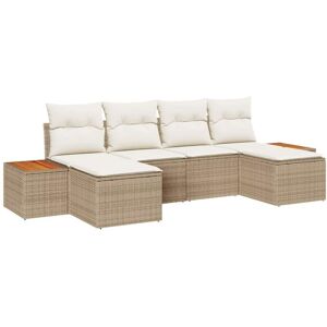 Vidaxl - Garden Sofa Set 6 pcs Beige and cream 184 x 62 x 85 cm Vidaxl - Garden Sofa Set 6 pcs Beige and cream 184 x 62 x 85 cm