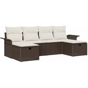 Garden Sofa Set 6 pcs Brown and cream 251 x 117 x 85 cm Vidaxl Garden Sofa Set 6 pcs Brown and cream 251 x 117 x 85 cm Vidaxl