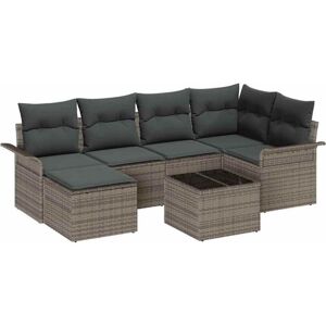 Vidaxl - Garden Sofa Set with Cushion 7 pcs Grey Poly rattan Vidaxl - Garden Sofa Set with Cushion 7 pcs Grey Poly rattan