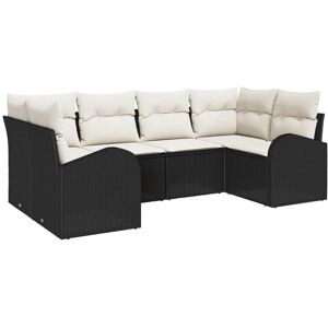 Vidaxl - Garden Sofa Set with Cushion 6 pcs Black Poly rattan Vidaxl - Garden Sofa Set with Cushion 6 pcs Black Poly rattan