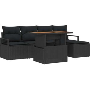 Garden Sofa Set with Storage 6 pcs Black Poly rattan Vidaxl Garden Sofa Set with Storage 6 pcs Black Poly rattan Vidaxl