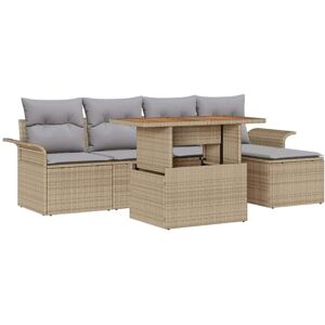 Vidaxl - Garden Sofa Set with Storage 6 pcs Beige Poly rattan Vidaxl - Garden Sofa Set with Storage 6 pcs Beige Poly rattan
