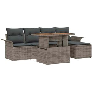 Vidaxl - Garden Sofa Set with Storage 6 pcs Grey Poly rattan Vidaxl - Garden Sofa Set with Storage 6 pcs Grey Poly rattan