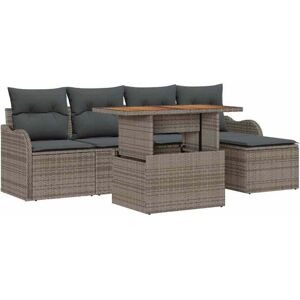 Vidaxl - Garden Sofa Set with Storage 6 pcs Grey Poly rattan Vidaxl - Garden Sofa Set with Storage 6 pcs Grey Poly rattan