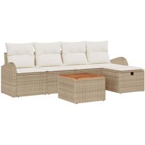 Garden Sofa Set with Cushion 6 pcs Beige Poly rattan Vidaxl Garden Sofa Set with Cushion 6 pcs Beige Poly rattan Vidaxl
