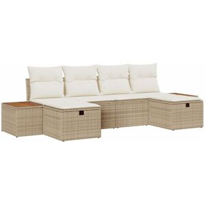 Vidaxl - Garden Sofa Set 6 pcs Beige 55 x 62 x 69 cm Poly rattan Vidaxl - Garden Sofa Set 6 pcs Beige 55 x 62 x 69 cm Poly rattan