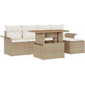 Vidaxl - Garden Sofa Set with Storage 6 pcs Beige Poly rattan Vidaxl - Garden Sofa Set with Storage 6 pcs Beige Poly rattan