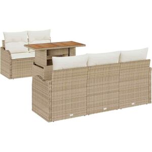 Garden Sofa Set with Storage 6 pcs Beige Poly rattan Vidaxl Garden Sofa Set with Storage 6 pcs Beige Poly rattan Vidaxl