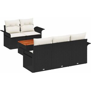 Vidaxl - Garden Sofa Set with Cushion 6 pcs Black, Cream 55 x 55 x 37 cm Vidaxl - Garden Sofa Set with Cushion 6 pcs Black, Cream 55 x 55 x 37 cm