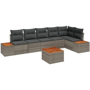 Vidaxl - Garden Sofa Set 7 pcs Grey 319 x 154 x 85 cm Poly rattan Vidaxl - Garden Sofa Set 7 pcs Grey 319 x 154 x 85 cm Poly rattan
