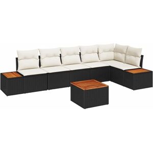 Vidaxl - Garden Sofa Set 7 pcs Black and cream 319 x 154 x 85 cm Vidaxl - Garden Sofa Set 7 pcs Black and cream 319 x 154 x 85 cm