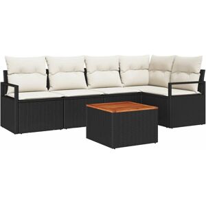 Garden Sofa Set with Cushion 6 pcs Black Poly rattan Vidaxl Garden Sofa Set with Cushion 6 pcs Black Poly rattan Vidaxl