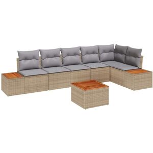 Vidaxl - Garden Sofa Set 7 pcs Beige and light grey 319 x 154 x 85 cm Vidaxl - Garden Sofa Set 7 pcs Beige and light grey 319 x 154 x 85 cm