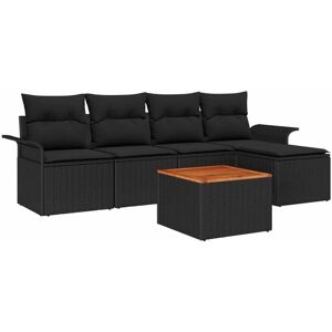 Vidaxl - Garden Sofa Set with Cushion with Storage 6 pcs Black Vidaxl - Garden Sofa Set with Cushion with Storage 6 pcs Black