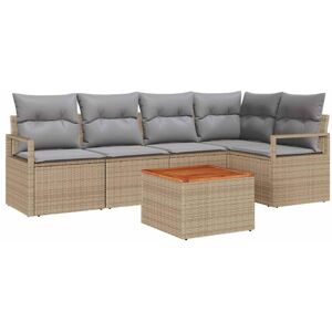 Vidaxl - Garden Sofa Set with Cushion 6 pcs Beige Poly rattan Vidaxl - Garden Sofa Set with Cushion 6 pcs Beige Poly rattan