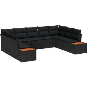 Garden Sofa Set with Cushion 5 pcs Black Poly rattan vidaXL Garden Sofa Set with Cushion 5 pcs Black Poly rattan vidaXL
