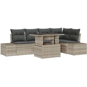 Vidaxl - Garden Sofa Set with Storage 6 pcs Light Grey Poly rattan Vidaxl - Garden Sofa Set with Storage 6 pcs Light Grey Poly rattan