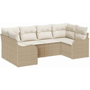 Vidaxl - Garden Sofa Set with Cushion 6 pcs Beige, white Poly rattan Vidaxl - Garden Sofa Set with Cushion 6 pcs Beige, white Poly rattan