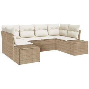 Vidaxl - Garden Sofa Set 6 pcs Beige and cream 234 x 154 x 85 cm Vidaxl - Garden Sofa Set 6 pcs Beige and cream 234 x 154 x 85 cm