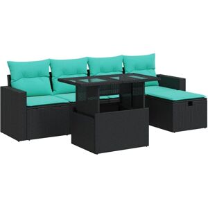 6 Piece Garden Sofa Set with Cushions Grey Poly Rattan Acacia vidaXL 6 Piece Garden Sofa Set with Cushions Grey Poly Rattan Acacia vidaXL