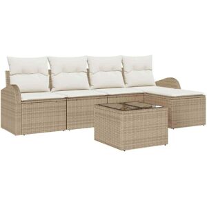 Vidaxl - Garden Sofa Set with Cushion 6 pcs Beige, white Poly rattan Vidaxl - Garden Sofa Set with Cushion 6 pcs Beige, white Poly rattan