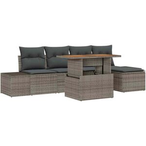 Garden Sofa Set with Storage 6 pcs Grey Poly rattan Vidaxl Garden Sofa Set with Storage 6 pcs Grey Poly rattan Vidaxl