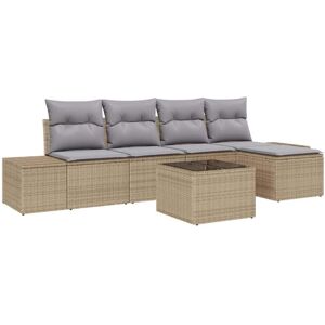 Garden Sofa Set 5 pcs Beige and Light Grey Poly Rattan vidaXL Garden Sofa Set 5 pcs Beige and Light Grey Poly Rattan vidaXL