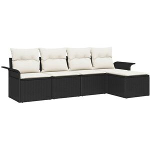 Garden Sofa Set with Cushion 5 pcs Black Poly rattan Vidaxl Garden Sofa Set with Cushion 5 pcs Black Poly rattan Vidaxl