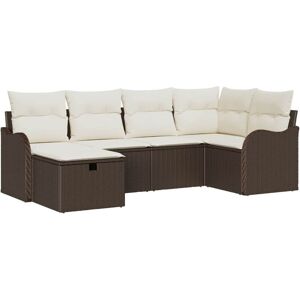 Vidaxl - Garden Sofa Set 6 pcs Brown and cream 232.5 x 122.5 x 85 cm Vidaxl - Garden Sofa Set 6 pcs Brown and cream 232.5 x 122.5 x 85 cm