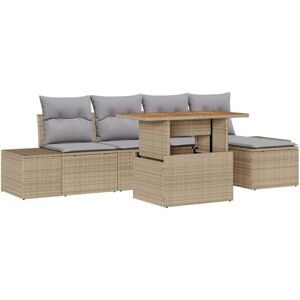 Garden Sofa Set with Storage 6 pcs Beige Poly rattan Vidaxl Garden Sofa Set with Storage 6 pcs Beige Poly rattan Vidaxl
