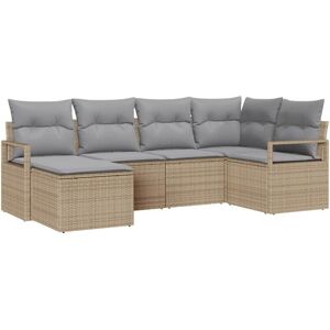 Garden Sofa Set 6 pcs Beige Poly rattan Vidaxl Garden Sofa Set 6 pcs Beige Poly rattan Vidaxl