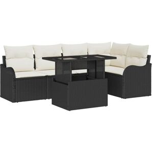 Garden Sofa Set with Cushion 6 pcs Black Poly rattan Vidaxl Garden Sofa Set with Cushion 6 pcs Black Poly rattan Vidaxl