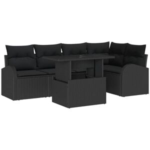 Vidaxl - Garden Sofa Set with Cushion 6 pcs Black 100 x 55 x 73 cm Vidaxl - Garden Sofa Set with Cushion 6 pcs Black 100 x 55 x 73 cm