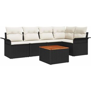 Vidaxl - Garden Sofa Set with Cushion 6 pcs Black, Cream 55 x 55 x 37 cm Vidaxl - Garden Sofa Set with Cushion 6 pcs Black, Cream 55 x 55 x 37 cm