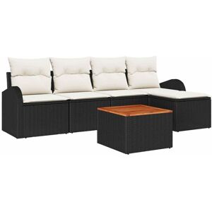 Garden Sofa Set 6 pcs Black Poly rattan Vidaxl Garden Sofa Set 6 pcs Black Poly rattan Vidaxl