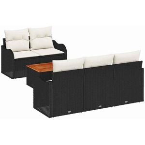 Vidaxl - Garden Sofa Set with Cushion 6 pcs Black, Cream 55 x 55 x 37 cm Vidaxl - Garden Sofa Set with Cushion 6 pcs Black, Cream 55 x 55 x 37 cm