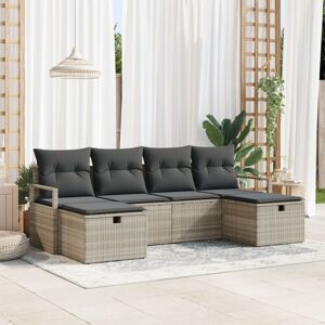 Vidaxl - Garden Sofa Set 6 pcs Light grey 230 x 117 x 85 cm Poly rattan Vidaxl - Garden Sofa Set 6 pcs Light grey 230 x 117 x 85 cm Poly rattan