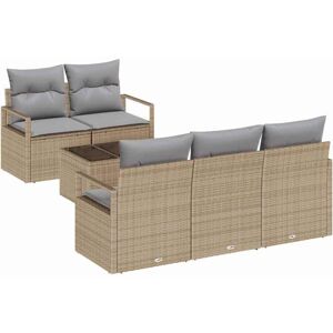 Vidaxl - Garden Sofa Set 6 pcs Beige, Grey 55 x 55 x 37 cm Poly Rattan Vidaxl - Garden Sofa Set 6 pcs Beige, Grey 55 x 55 x 37 cm Poly Rattan