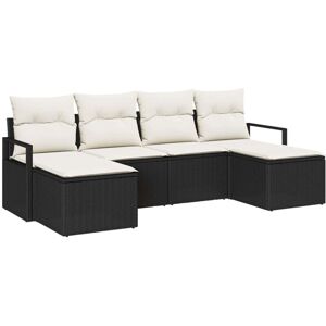 Garden Sofa Set 6 pcs Black Poly rattan Vidaxl Garden Sofa Set 6 pcs Black Poly rattan Vidaxl