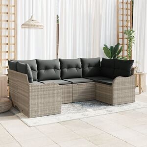 Vidaxl - Garden Sofa Set with Cushion 6 pcs Light grey Poly rattan Vidaxl - Garden Sofa Set with Cushion 6 pcs Light grey Poly rattan