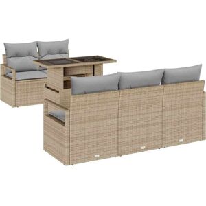 Garden Sofa Set with Storage 6 pcs Beige Poly rattan Vidaxl Garden Sofa Set with Storage 6 pcs Beige Poly rattan Vidaxl
