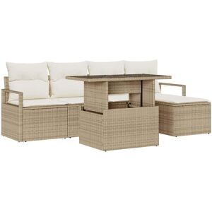 Garden Sofa Set with Storage 6 pcs Beige Poly rattan Vidaxl Garden Sofa Set with Storage 6 pcs Beige Poly rattan Vidaxl