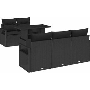 Garden Sofa Set with Storage 6 pcs Black Poly rattan Vidaxl Garden Sofa Set with Storage 6 pcs Black Poly rattan Vidaxl