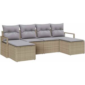 Vidaxl - Garden Sofa Set with Cushion 6 pcs Beige, Light Grey Vidaxl - Garden Sofa Set with Cushion 6 pcs Beige, Light Grey