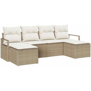 Vidaxl - Garden Sofa Set with Cushion with Storage 6 pcs Beige, Cream Vidaxl - Garden Sofa Set with Cushion with Storage 6 pcs Beige, Cream
