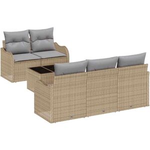 Vidaxl - Garden Sofa Set with Cushion 6 pcs Beige, Grey 55 x 55 x 37 cm Vidaxl - Garden Sofa Set with Cushion 6 pcs Beige, Grey 55 x 55 x 37 cm